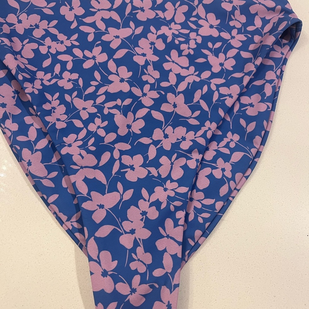 Skatie Blue and Pink Floral Monroe swim bottoms - Picture 2 of 3